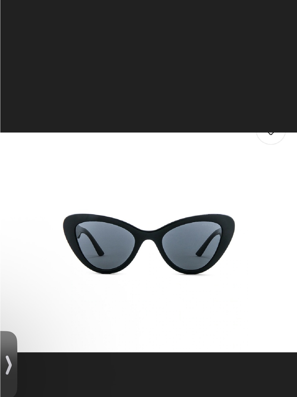 Prada Black Cat-Eye Sunglasses with Gray Lenses